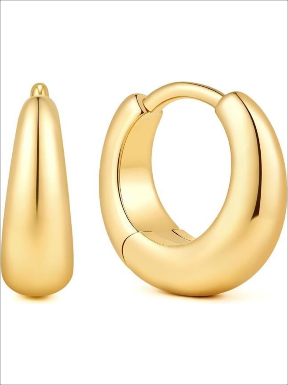 14K Gold Hoop Earrings for Women Gold Plated Huggie Hypoallergenic